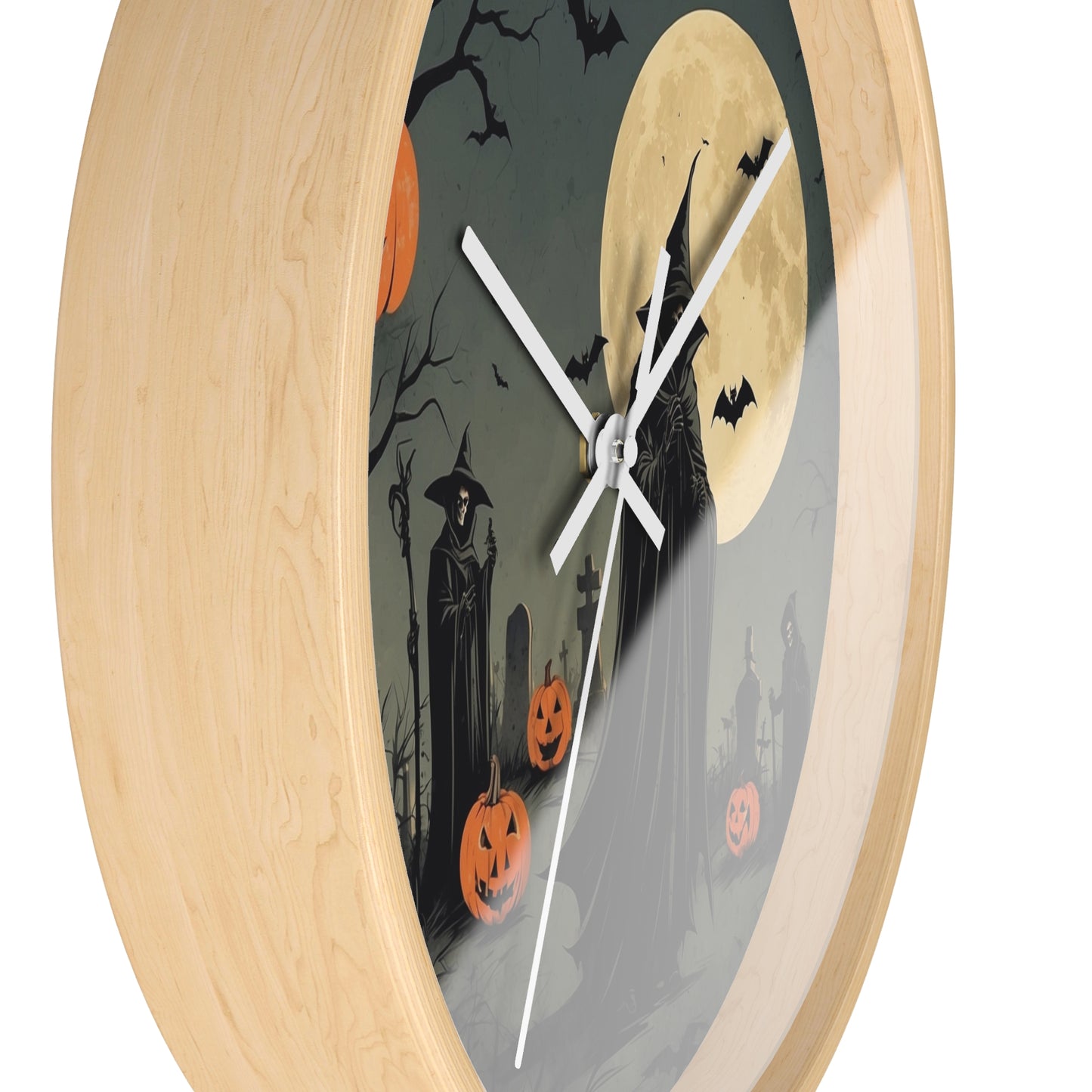 Spooky Halloween Wall Clock, Halloween Decor, Witch Clock, Pumpkin Wall Art, Haunted House Decoration, Fall Home Decor