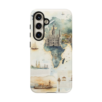 Hard Phone Case — Watercolor Fantasy Map Castle Design