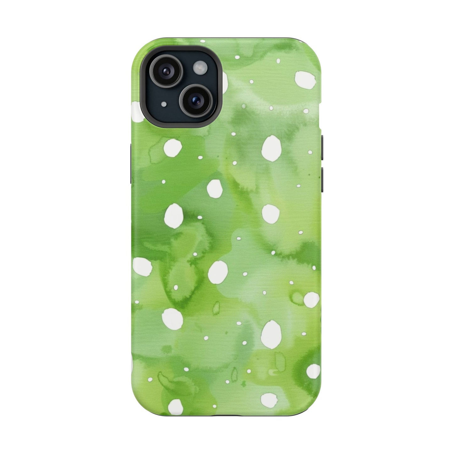 Green Watercolor Polka Dot Magnetic Impact Phone Case