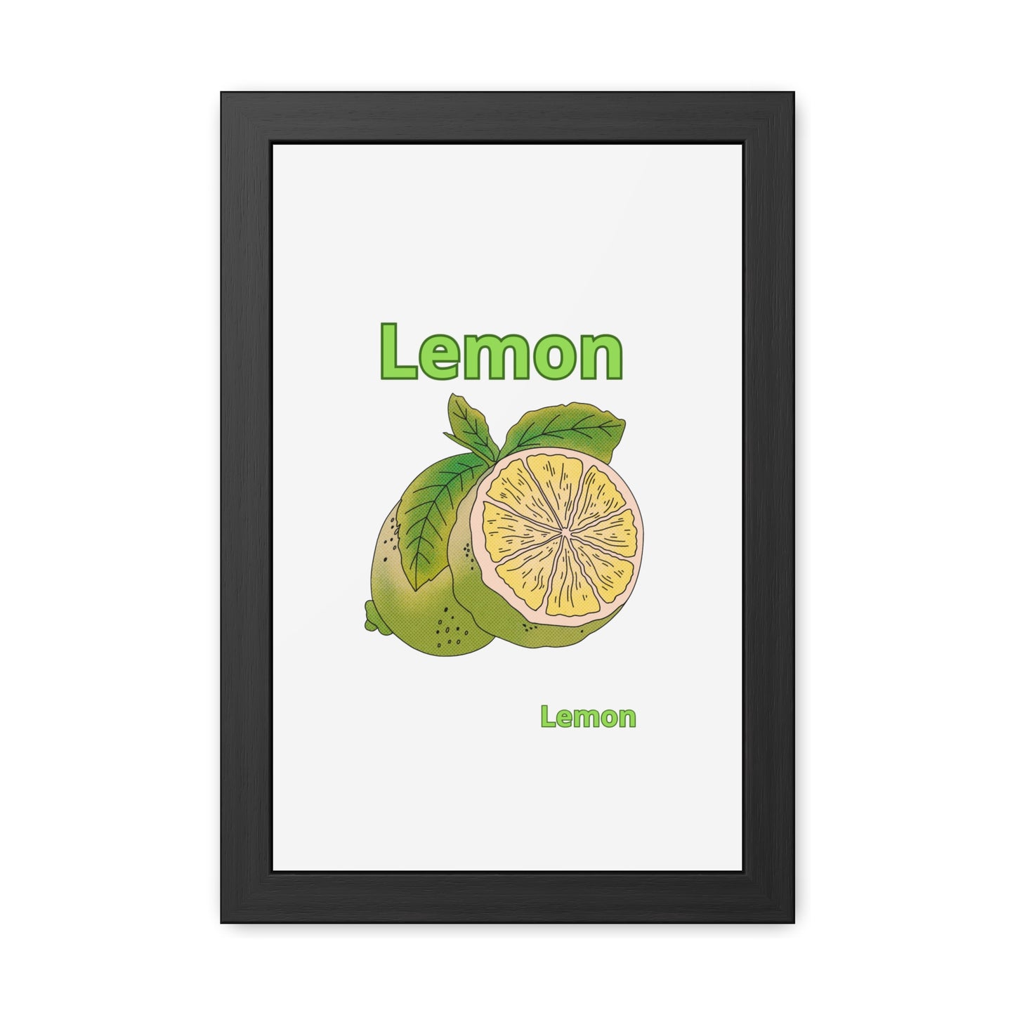 Lemon Framed Poster, Bright Home Decor, Kitchen Art, Gift for Citrus Lovers, Fresh Farmhouse Style