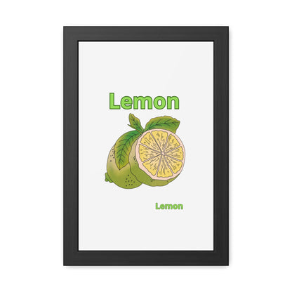 Lemon Framed Poster, Bright Home Decor, Kitchen Art, Gift for Citrus Lovers, Fresh Farmhouse Style