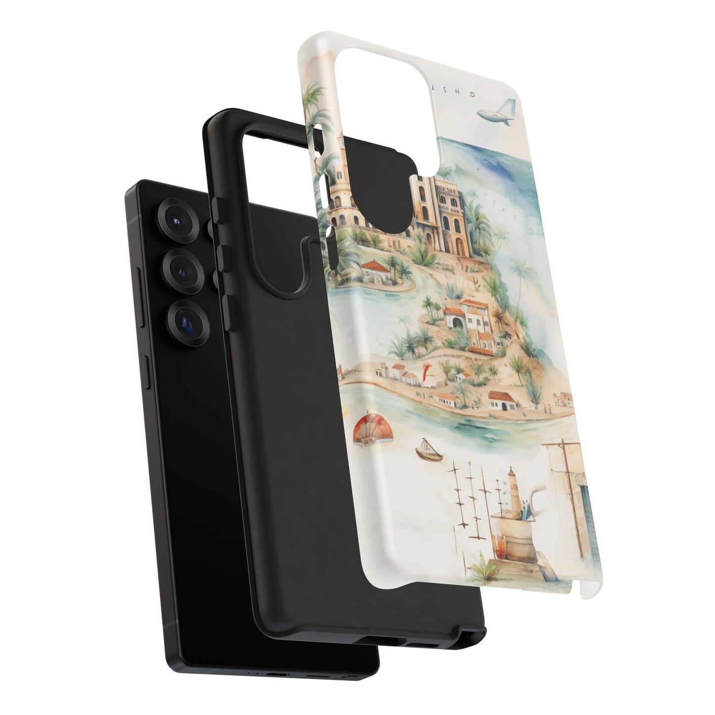 Hard Phone Case — Watercolor Fantasy Map Castle Design