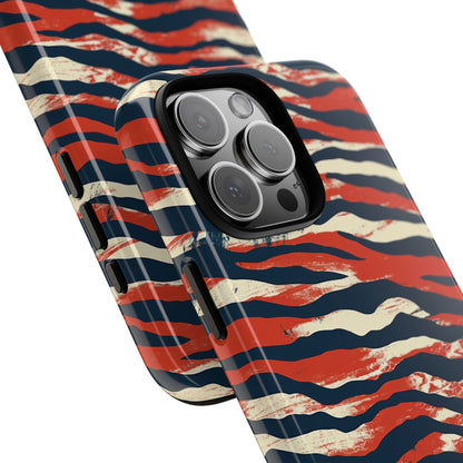 Patriotic Red White Blue Zebra Phone Case,Africa Pattern