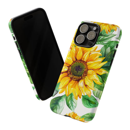 Sunflower Tough Phone Case — Bright Floral Protective Cover