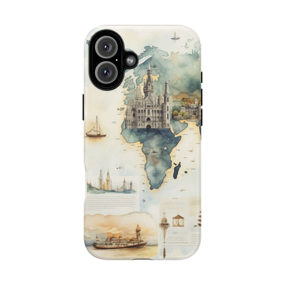 Hard Phone Case — Watercolor Fantasy Map Castle Design