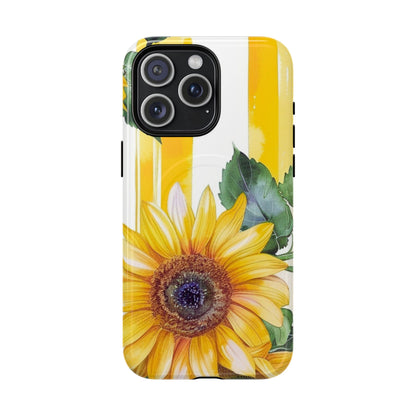 Sunflower Tough Magnetic Phone Case — Bright Floral Protective Cover