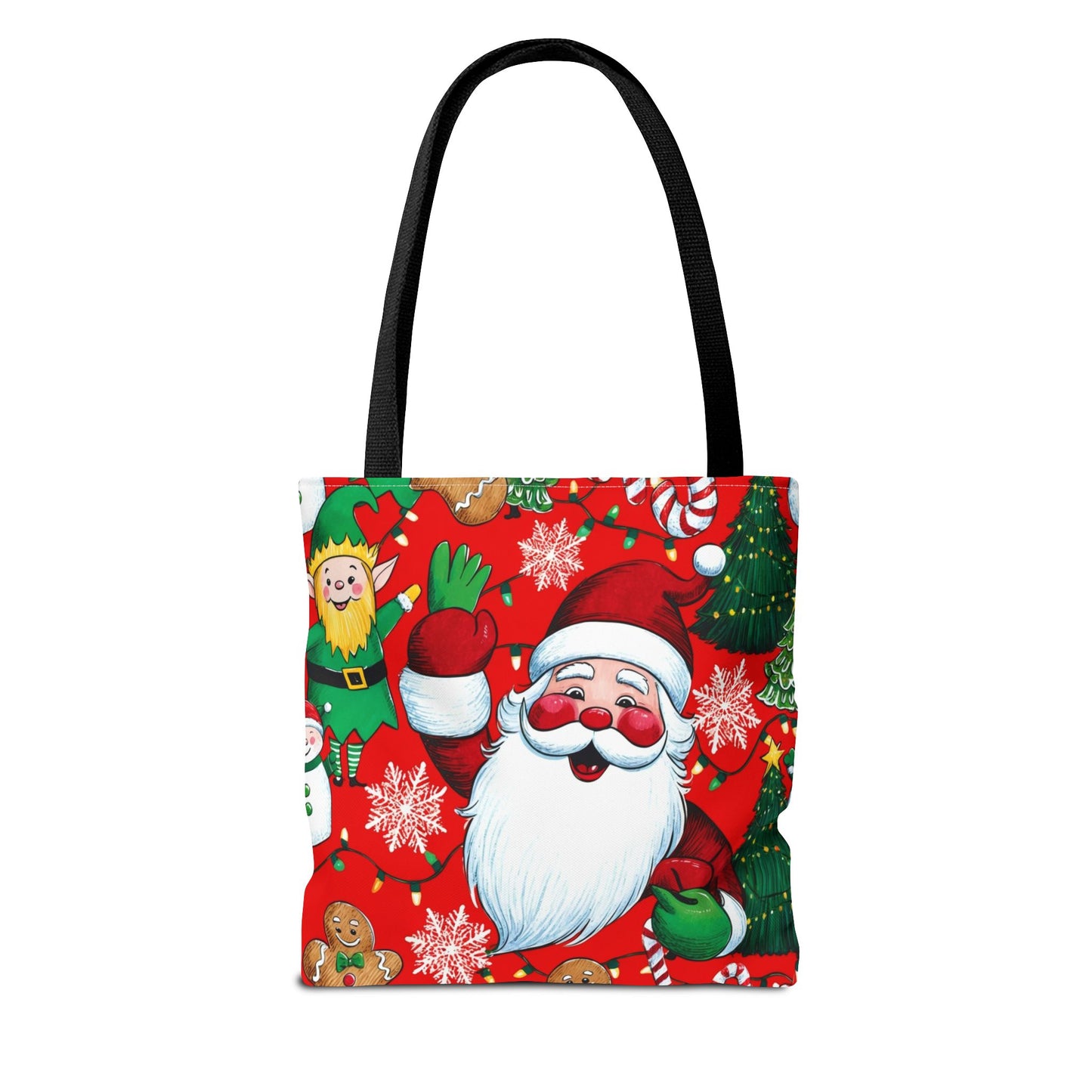 Festive Santa Tote Bag, Christmas Gift Bag, Holiday Shopping Tote, Cute Santa Bag, Merry Christmas Tote