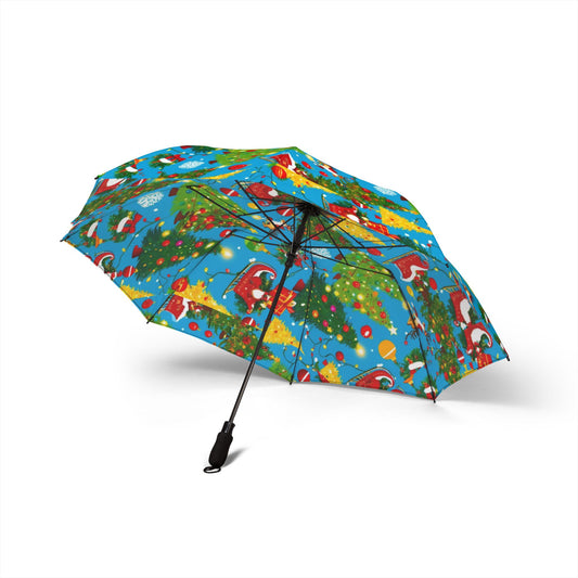 Festive Christmas Umbrella, Holiday Foldable Umbrella, Cute Rain Gear, Gift for Her, Waterproof Umbrella with Bow Design,Christmas holiday