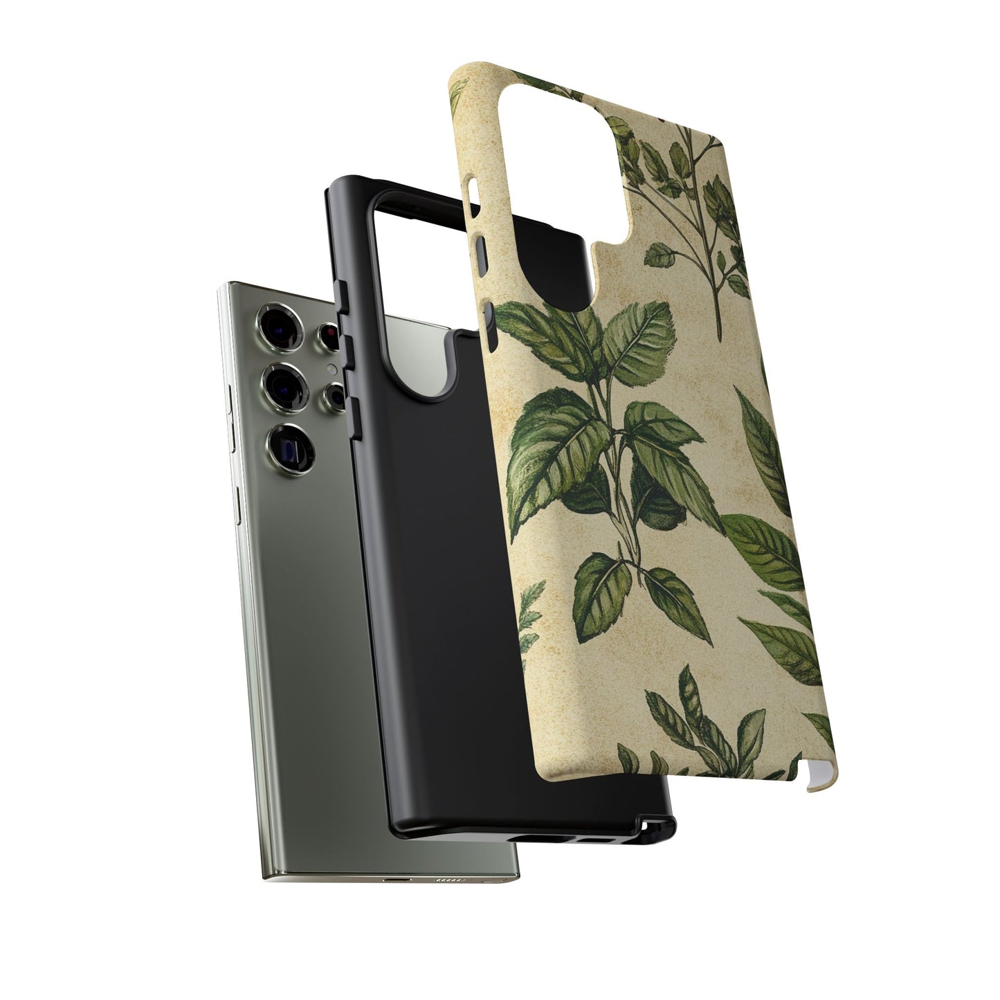 Botanical Leaves Tough Phone Case — Vintage Green Plant Print