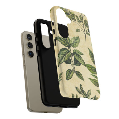 Botanical Leaves Tough Phone Case — Vintage Green Plant Print