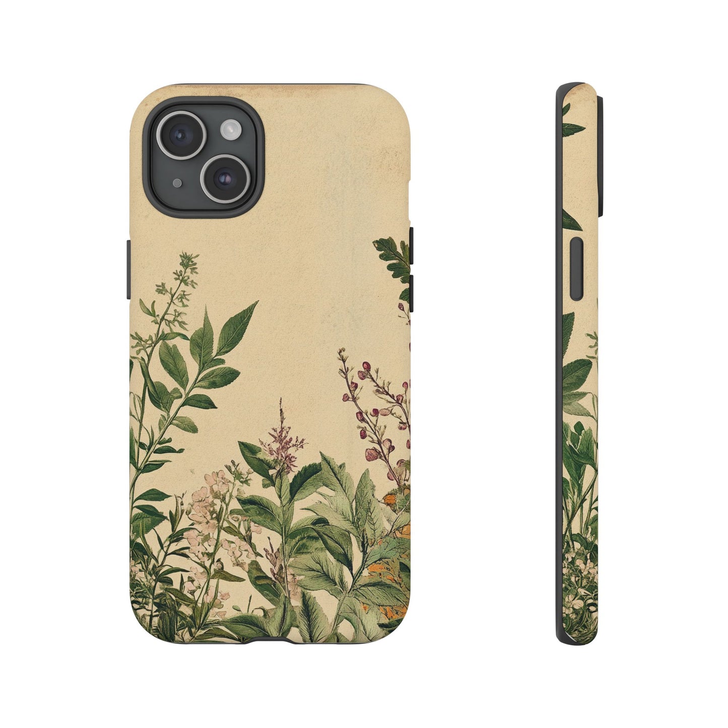 Floral Vintage Tough Case – Botanical Protective Phone Cover,Plants Lovers
