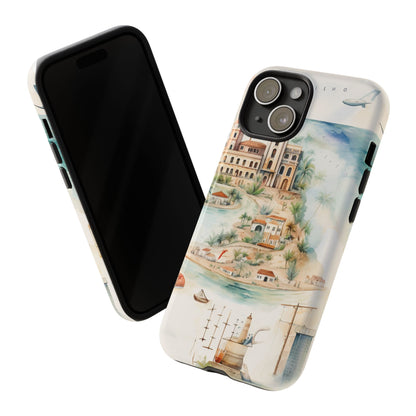 Hard Phone Case — Watercolor Fantasy Map Castle Design