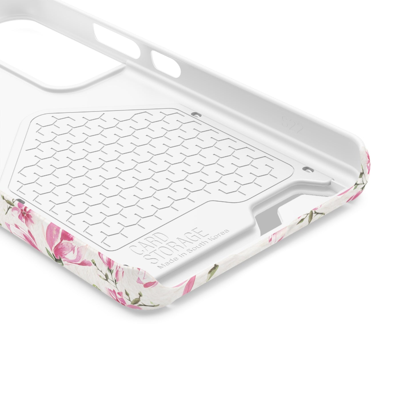 Chic Floral Phone Case with Card Holder for Princesses, Cute Floral Design, Gift for Her