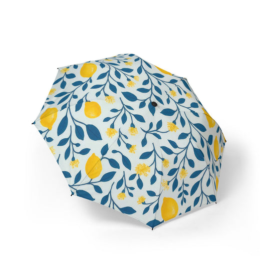 Foldable Umbrella — Lemon Branch Print Semi‑Automatic Travel Umbrella,Perfect Gift For Her .