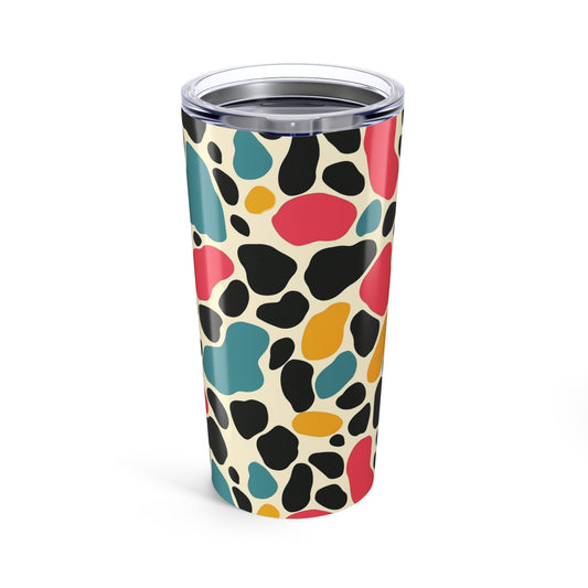 20oz Colorful Abstract Leopard Print Tumbler – Insulated Stainless Steel Travel Cup