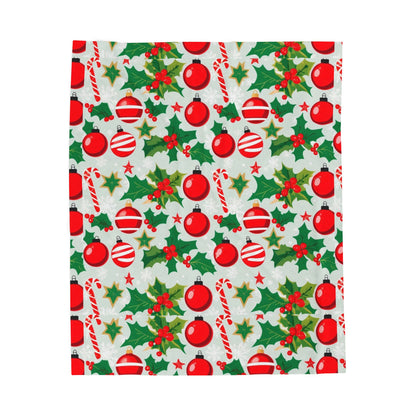 Cozy Christmas Velveteen Plush Blanket | Holiday Decor, Gift for Her, Winter Warmth, Seasonal Home Accent, Soft Throw