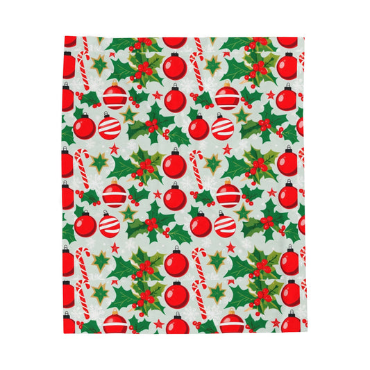 Cozy Christmas Velveteen Plush Blanket | Holiday Decor, Gift for Her, Winter Warmth, Seasonal Home Accent, Soft Throw