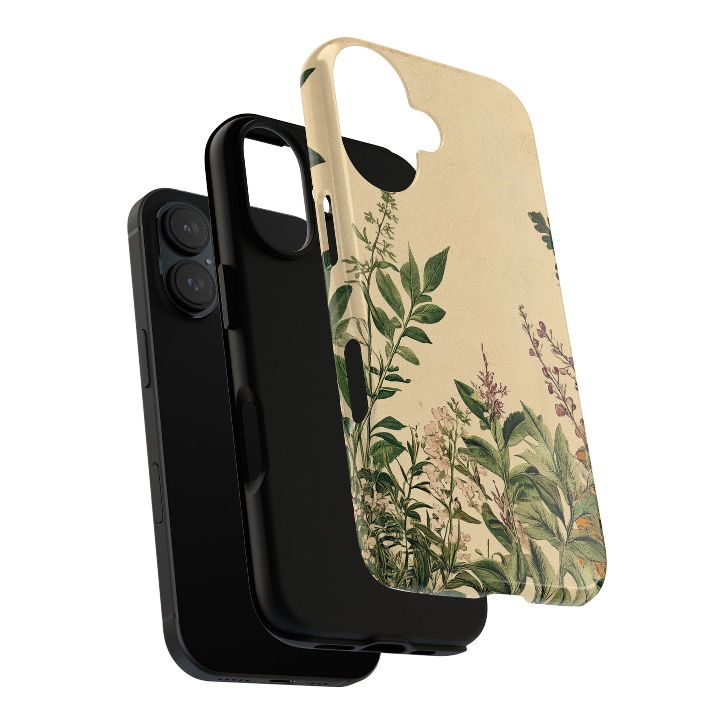 Floral Vintage Tough Case – Botanical Protective Phone Cover,Plants Lovers