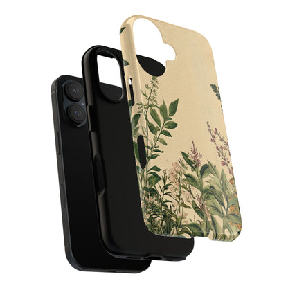Floral Vintage Tough Case – Botanical Protective Phone Cover,Plants Lovers