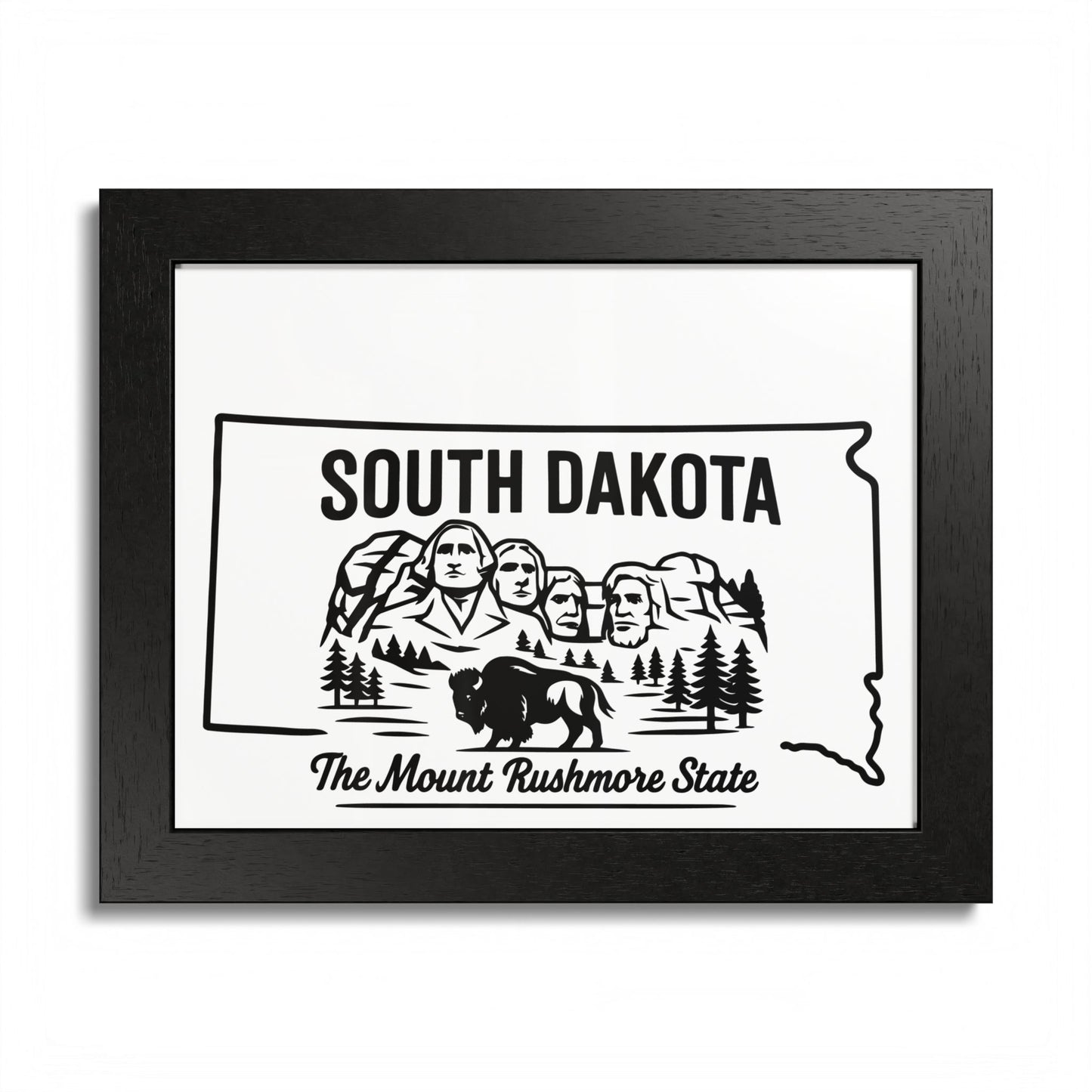 South Dakota State Framed Poster — The Evergreen State Vintage Map Print,Perfect Gift For Her,For Him.