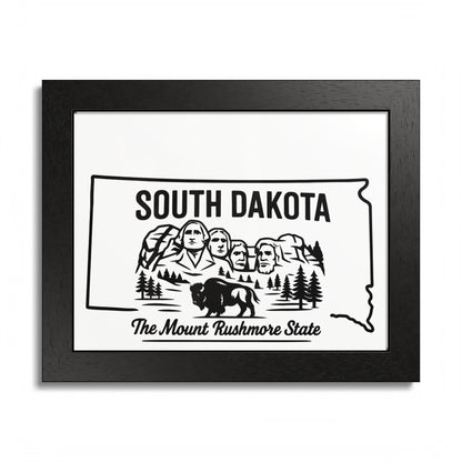 South Dakota State Framed Poster — The Evergreen State Vintage Map Print,Perfect Gift For Her,For Him.