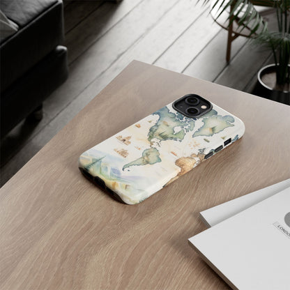 Hard Phone Case — Watercolor Fantasy Map Castle Design