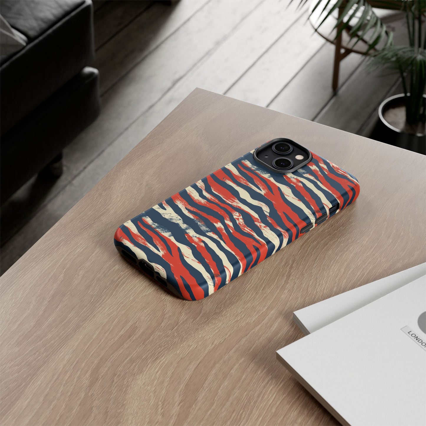 Patriotic Red White Blue Zebra Phone Case,Africa Pattern