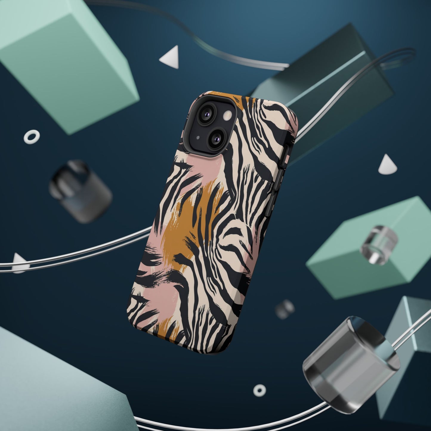 Zebra Brushstroke Magnetic Impact Phone Case,Africa Pattern