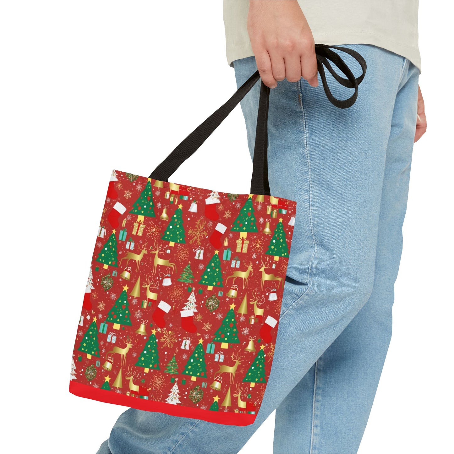 Festive Christmas Tote Bag - Holiday Shopping, Gift Bag, Reusable Tote for Merry Gatherings, Christmas Parties, Santa Lovers