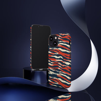 Patriotic Red White Blue Zebra Phone Case,Africa Pattern