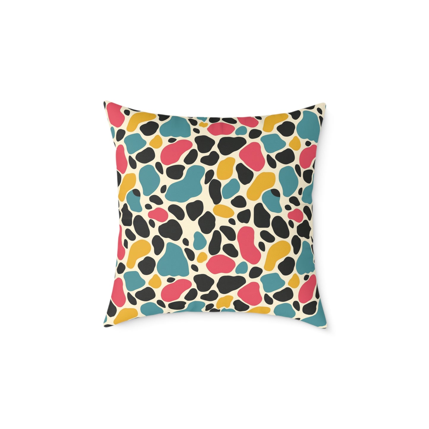 Square Poly Canvas Pillow,Color Pattern
