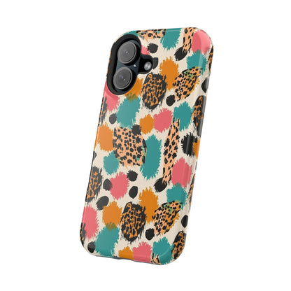 Leopard Splash Magnetic Impact Phone Case — Colorful Abstract Animal Print