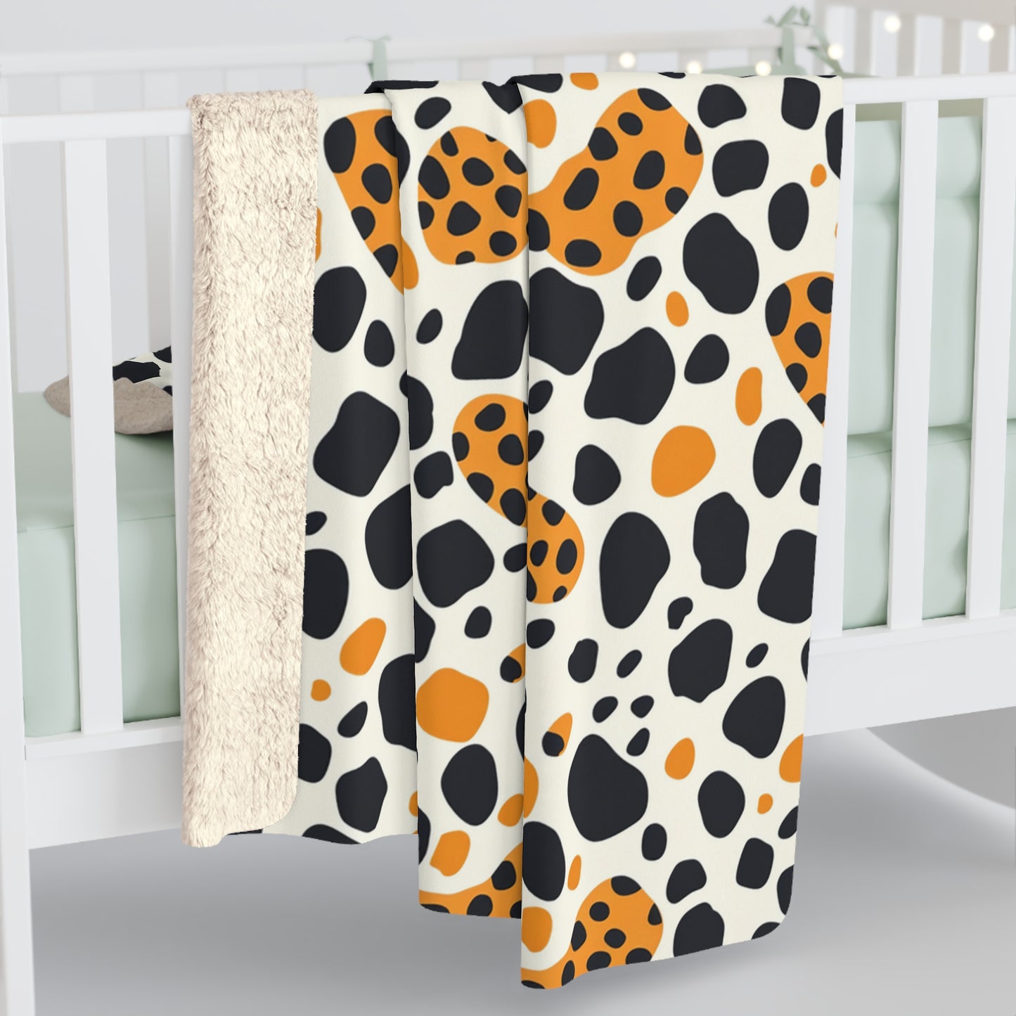 Leopard Spot Sherpa Fleece Blanket – Cozy Animal Print Throw