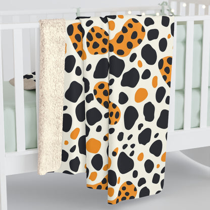 Leopard Spot Sherpa Fleece Blanket – Cozy Animal Print Throw