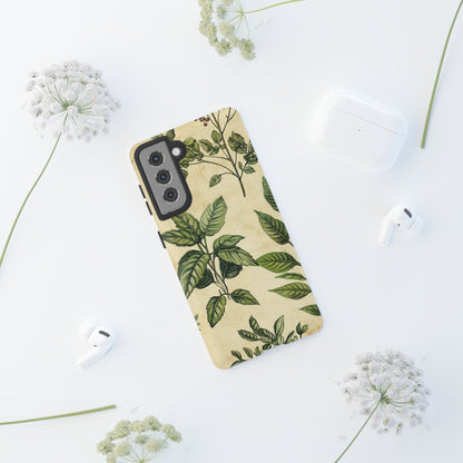 Botanical Leaves Tough Phone Case — Vintage Green Plant Print