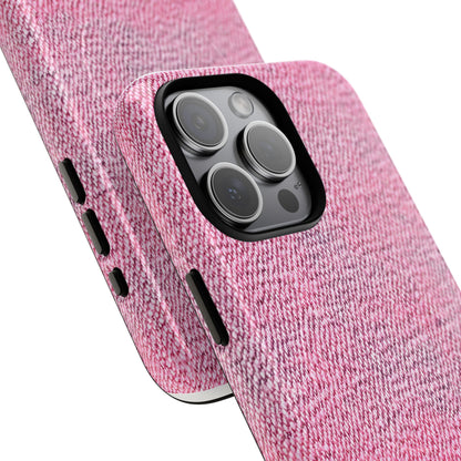 Pink Textured Tough Magnetic Phone Case — Durable Magnetic Snap-On iPhone Cover