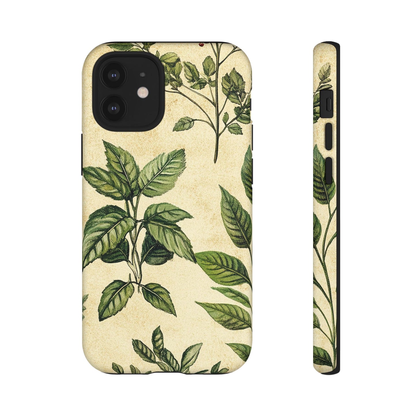 Botanical Leaves Tough Phone Case — Vintage Green Plant Print