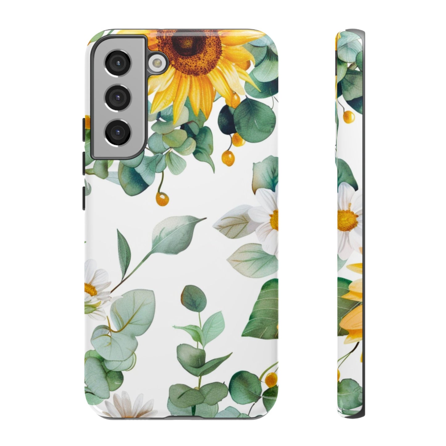 Sunflower & Eucalyptus Tough Phone Case — Protective Floral iPhone Case