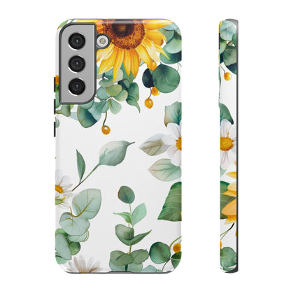 Sunflower & Eucalyptus Tough Phone Case — Protective Floral iPhone Case