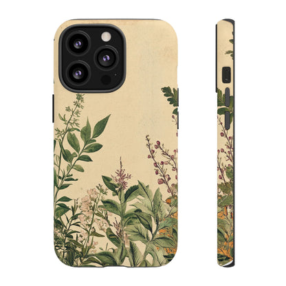 Floral Vintage Tough Case – Botanical Protective Phone Cover,Plants Lovers