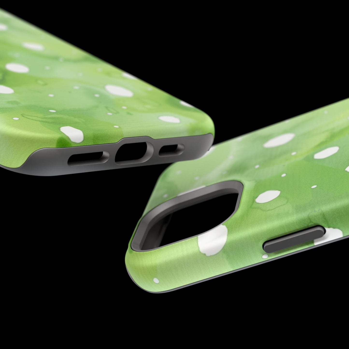 Green Watercolor Polka Dot Magnetic Impact Phone Case