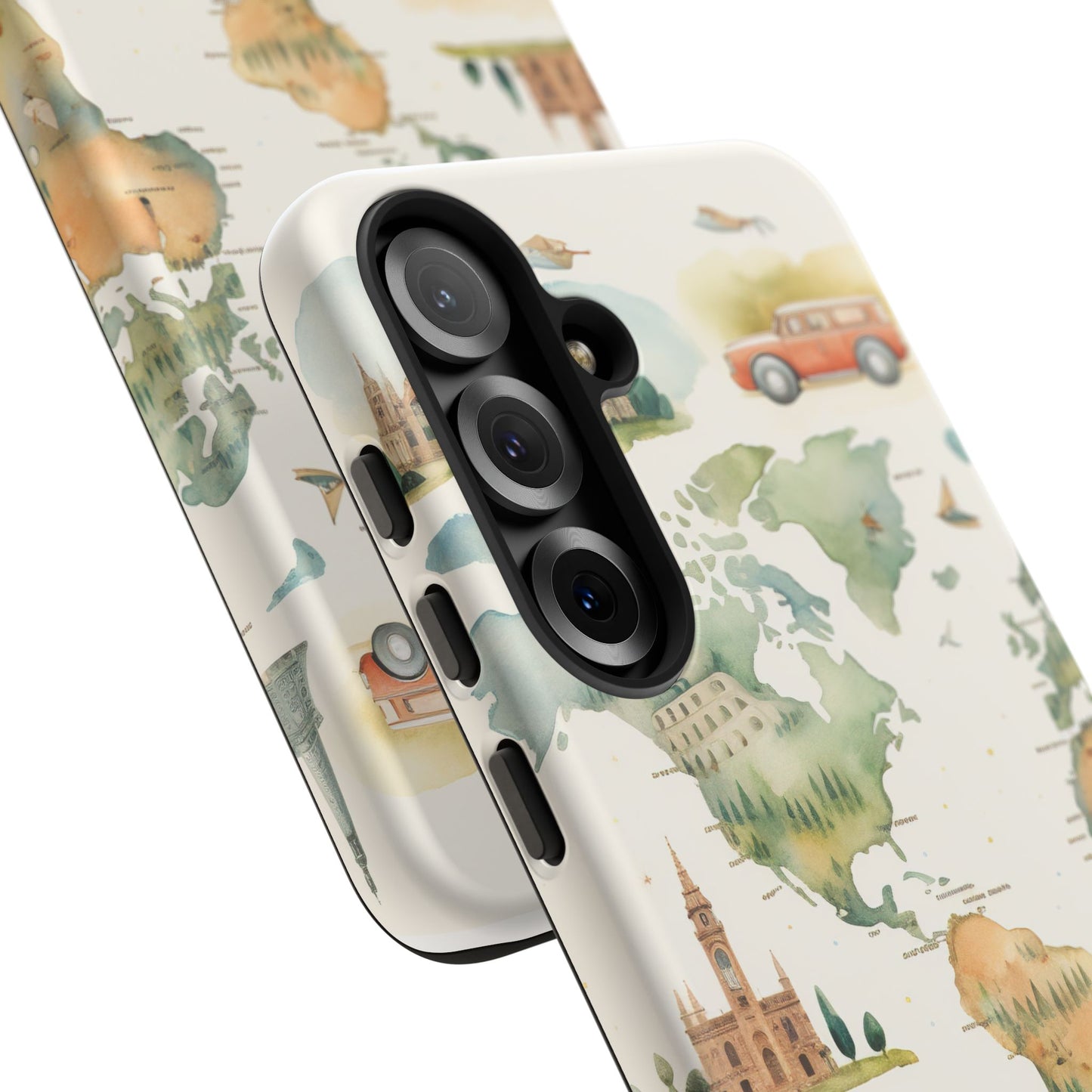 Hard Phone Case — Watercolor Fantasy Map Castle Design