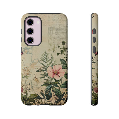 Floral Vintage Tough Case – Botanical Protective Phone Cover,Plants Lovers