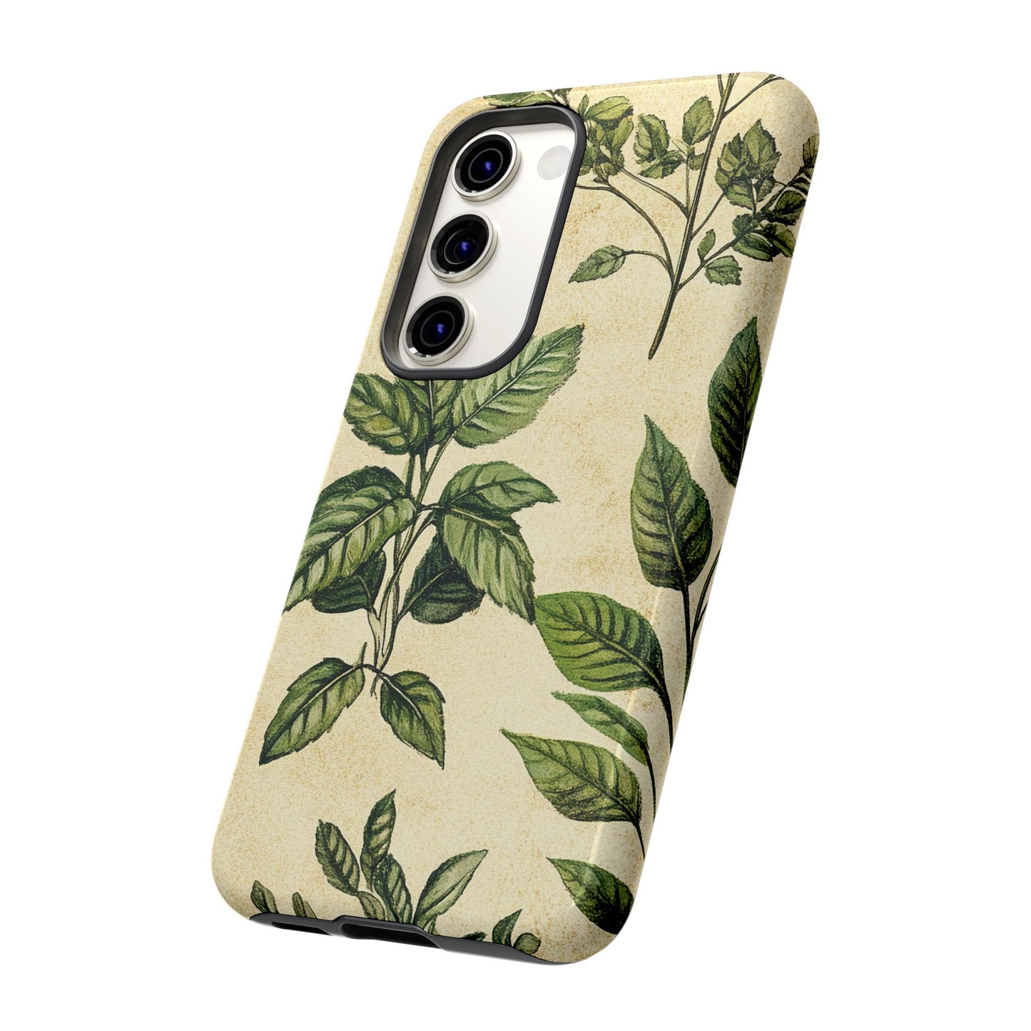Botanical Leaves Tough Phone Case — Vintage Green Plant Print