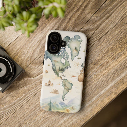 Hard Phone Case — Watercolor Fantasy Map Castle Design