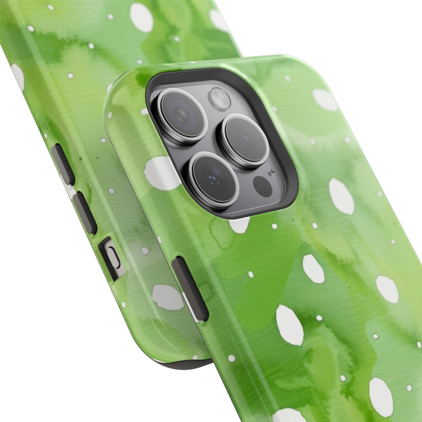 Green Watercolor Polka Dot Magnetic Impact Phone Case