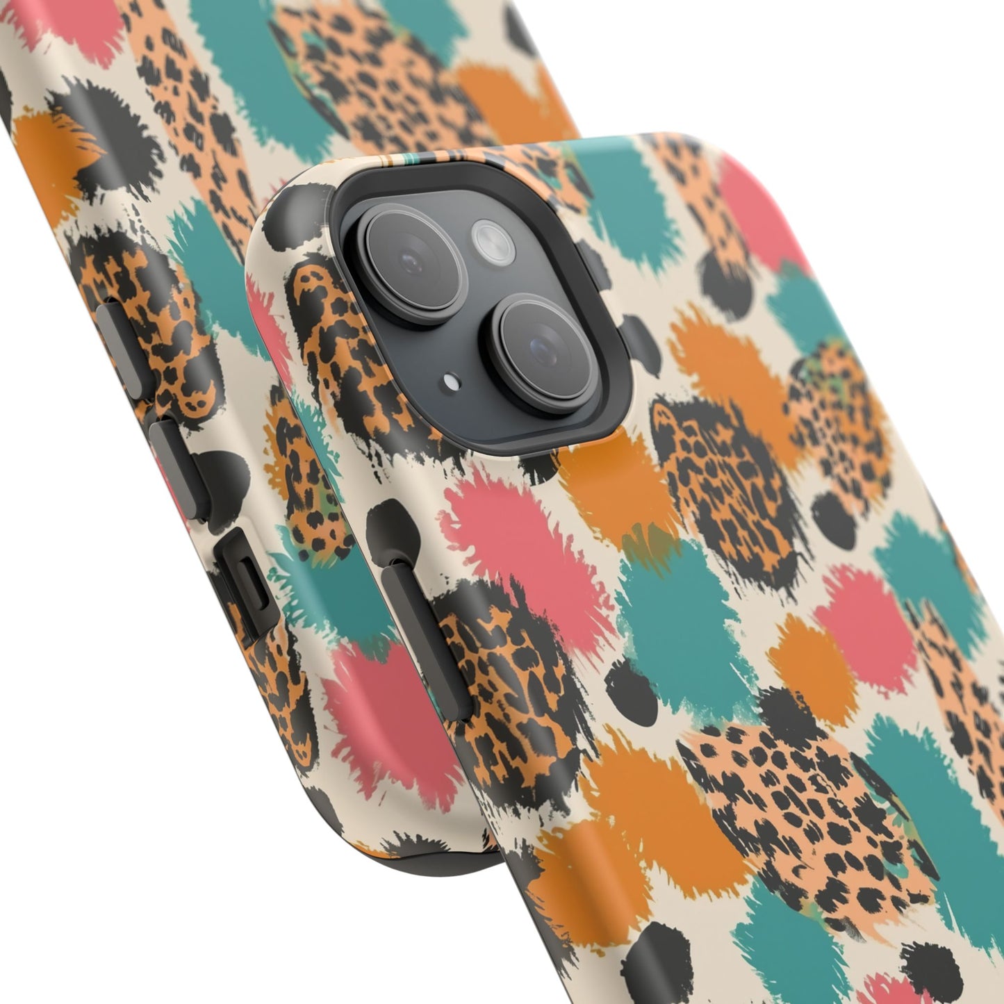 Leopard Splash Magnetic Impact Phone Case — Colorful Abstract Animal Print