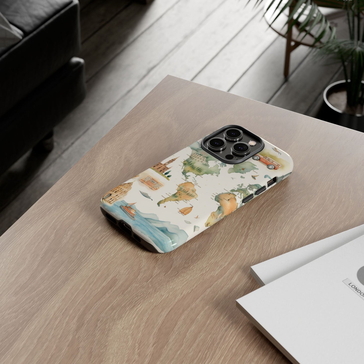 Hard Phone Case — Watercolor Fantasy Map Castle Design