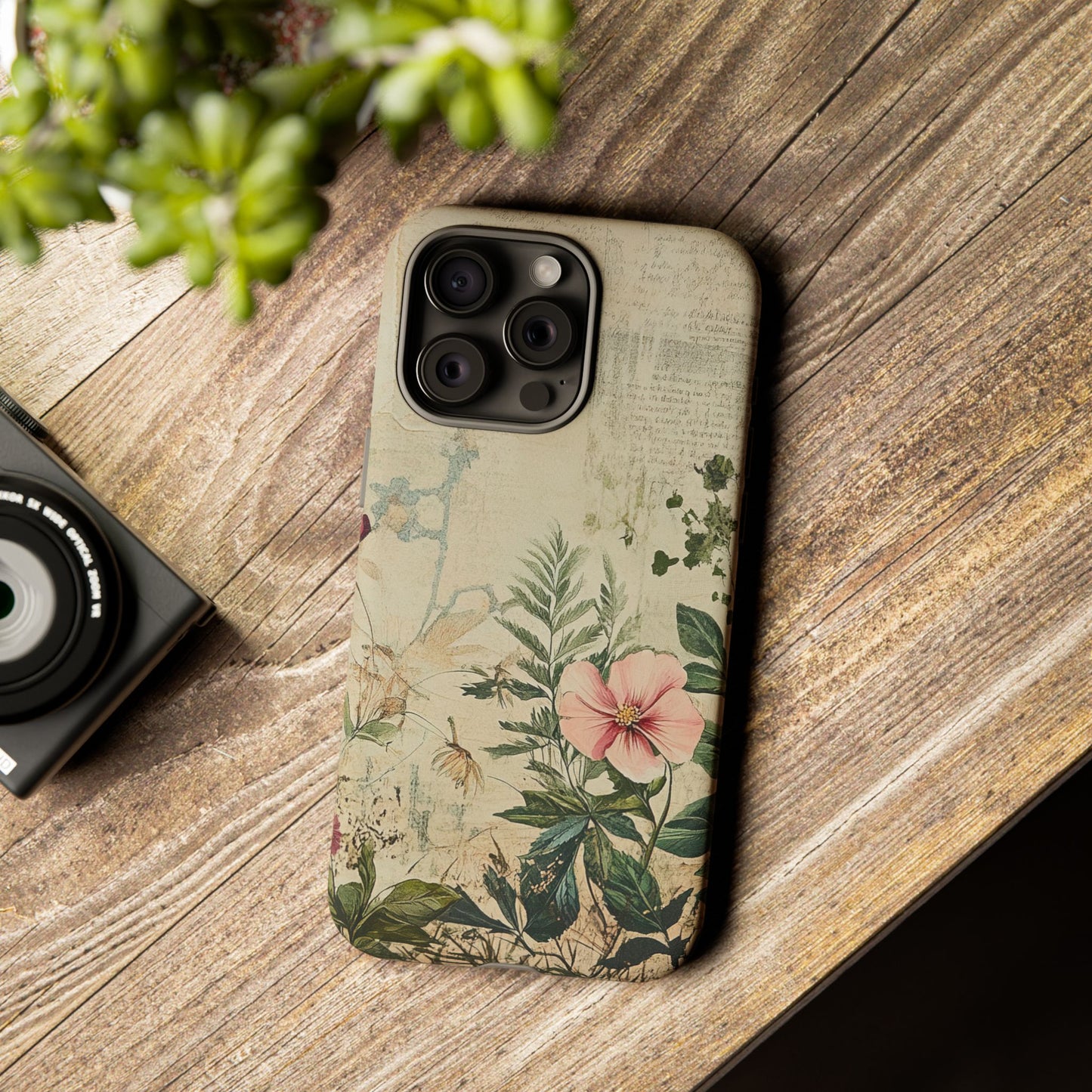 Floral Vintage Tough Case – Botanical Protective Phone Cover,Plants Lovers
