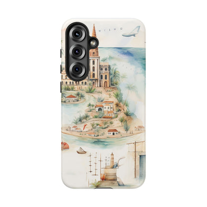 Hard Phone Case — Watercolor Fantasy Map Castle Design